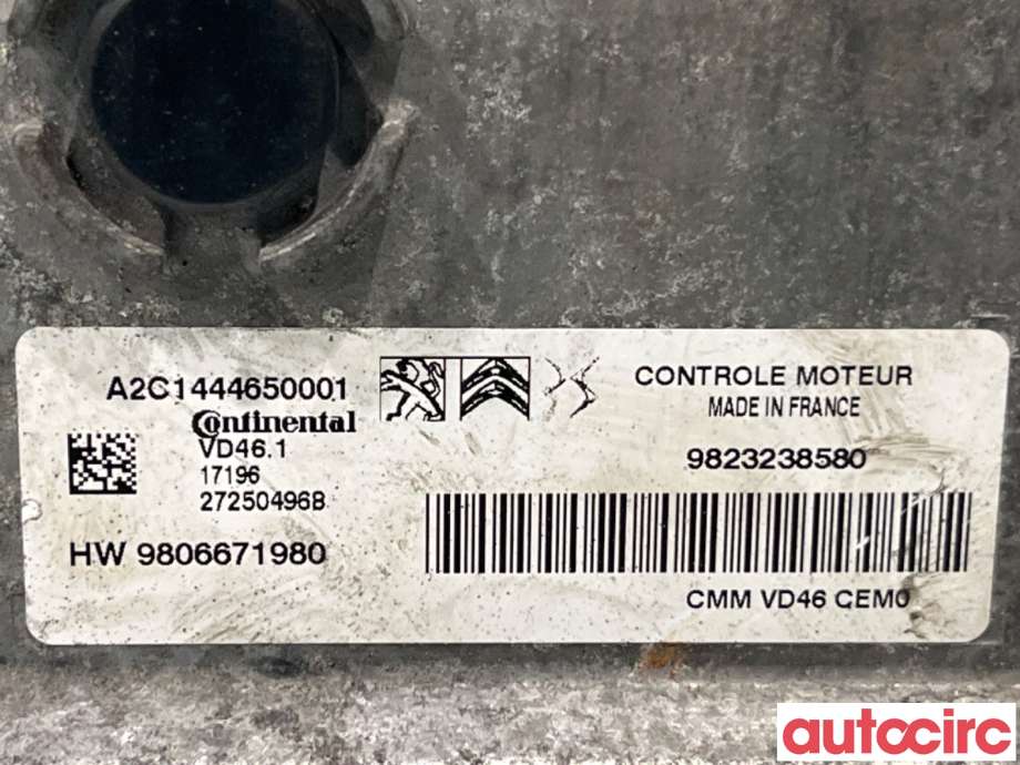 Styreenhet motor til Peugeot 308 2013-2021 (Type II) (PEUGEOT|1677636880|A2C1444650001|9823238580)