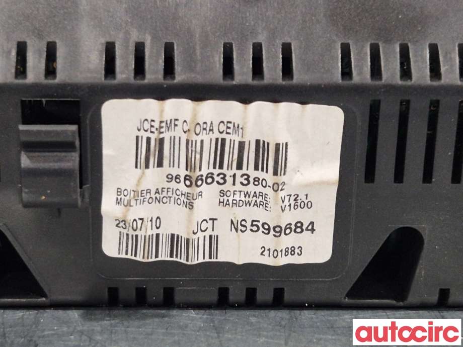 Multimedia display (MCU - Media Controller Unit) til Peugeot 5008 2010-2017 (Type I)  (PEUGEOT|6593T9|9666631380)