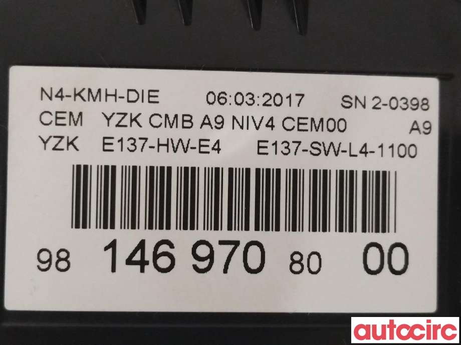 Instrumentpanel til Peugeot 2008 2013-2019 (Type I) (PEUGEOT|9813873880|9814697080)