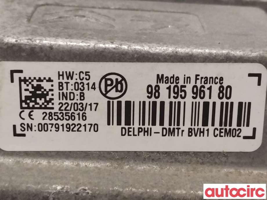 Styreenhet diverse til Peugeot 2008 2013-2019 (Type I) (PEUGEOT|9819596180|28535616)