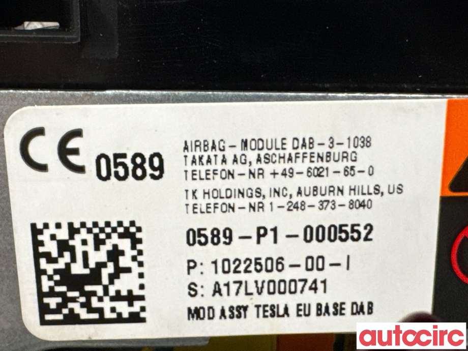 Airbag rattpute til Tesla Model X 2016-->>  (TESLA|1022506-00-I|)