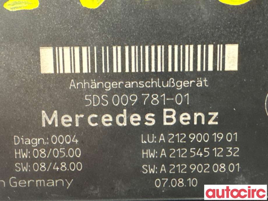 Styreenhet hengerfeste til Mercedes C-Klasse 2007-2011 (Fase 1) (W204) (W204) (MERCEDES|A2049007905|5DS009781-01|A2129007125)