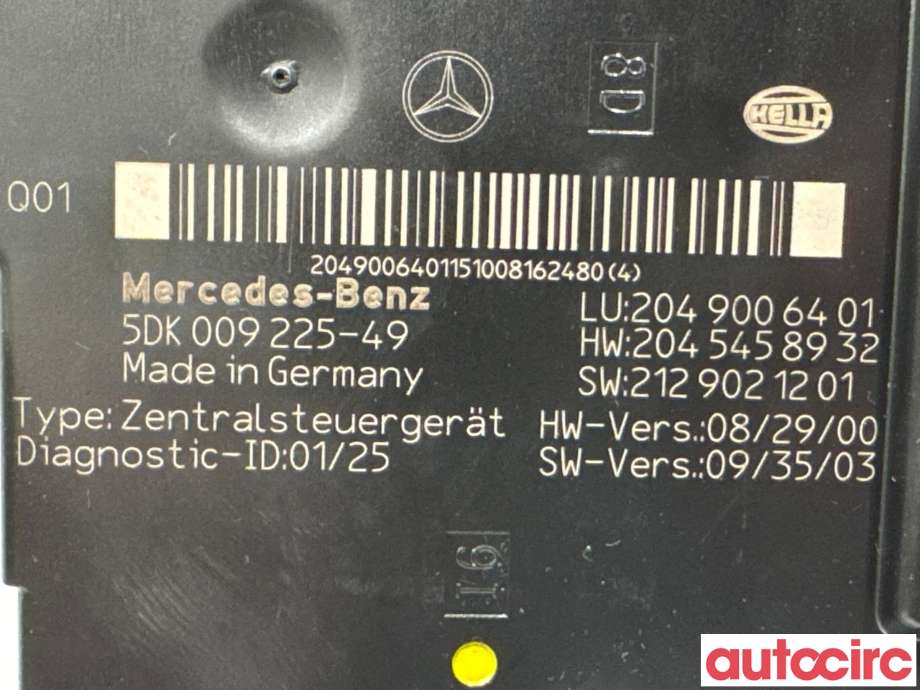 Styreenhet diverse til Mercedes C-Klasse 2007-2011 (Fase 1) (W204) (W204) (MERCEDES|A2049060805|5DK009225-49|A2049065602)