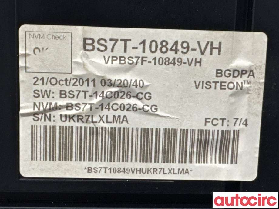 Instrumentpanel til Ford S-Max 2010-2015 (Type I, Fase 2) (FORD|1859263|VPBS7F-10849-VH|BS7T-10849-VH)