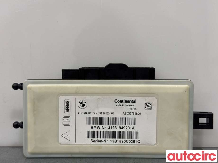 Airbag elektronikk til BMW X3 2010-2017 (F25) (F25) (BMW|65777911606|A2C37764800|31931949201A)
