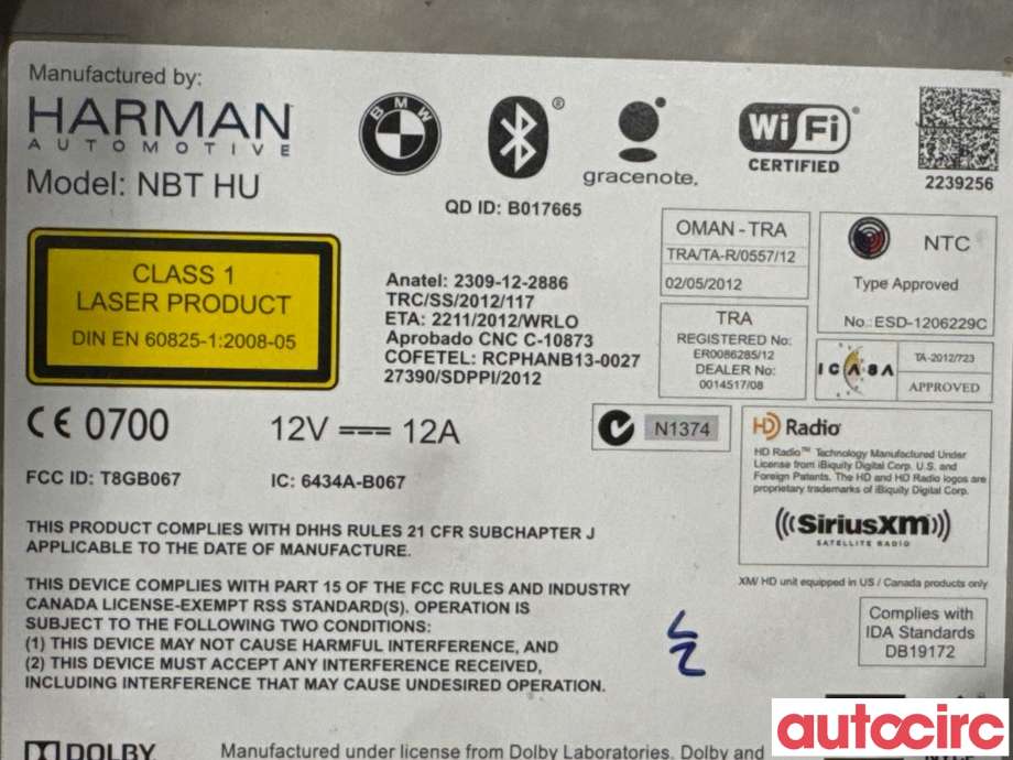 Bilstereo navigasjon til BMW X3 2010-2017 (F25) (F25) (BMW|65126826790|HBB067|6512CI932731801)