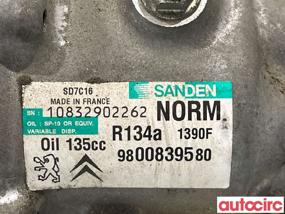 Aircondition kompressor til Peugeot 3008 2009-2016 (Type I)  (PEUGEOT|9825868180|9800839580)
