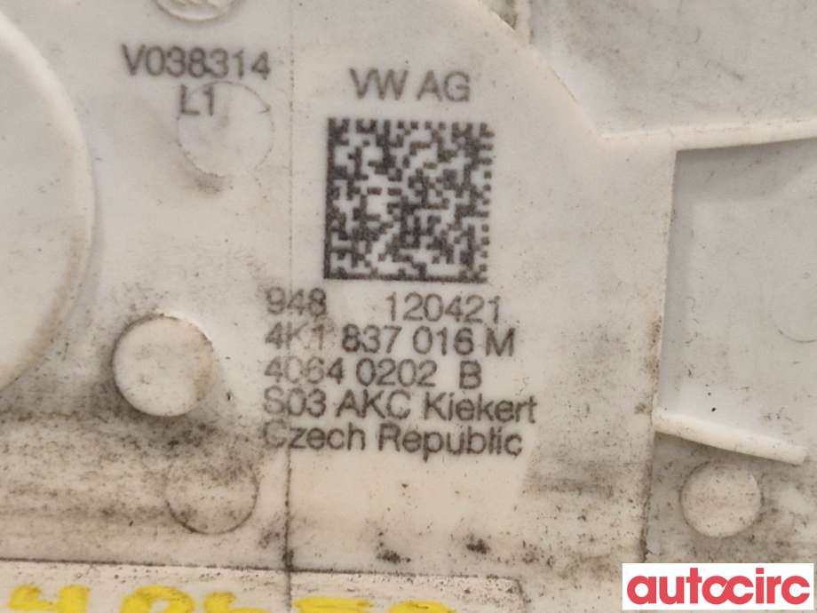 Låsekasse høyre foran til VW ID.4 2020-->> (VOLKSWAGEN|4K1837016M|)