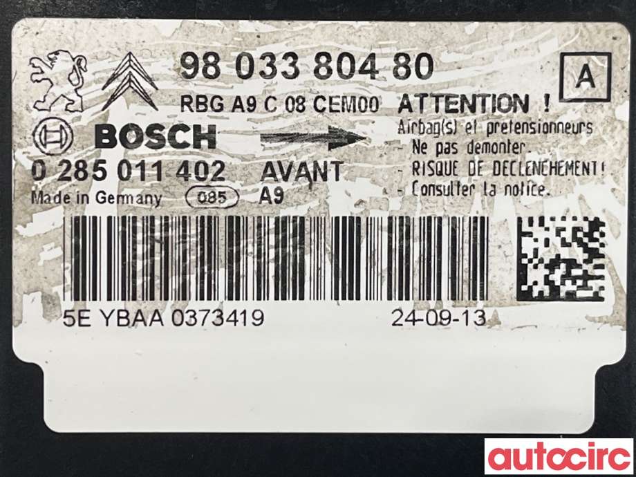 Airbag elektronikk til Peugeot 208 2012-2019 (Type I) (PEUGEOT|9803380480)