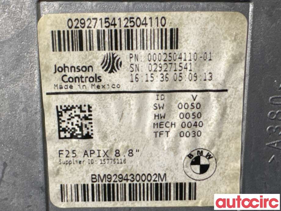 Instrument kjørecomputer til BMW X3 2010-2017 (F25) (F25) (BMW|65509294300|)