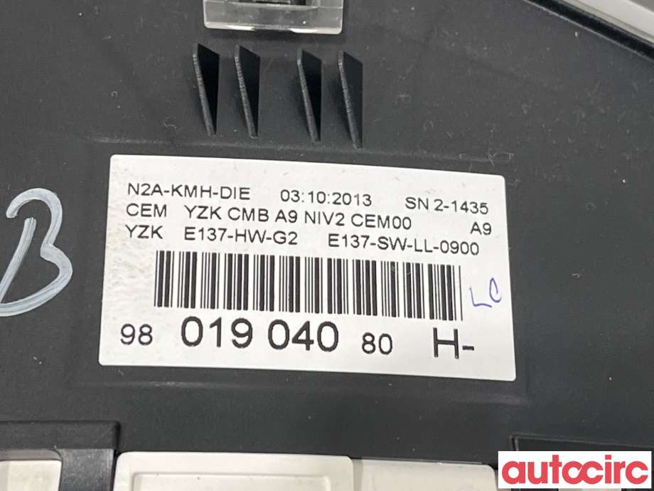 Instrumentpanel til Peugeot 208 2012-2019 (Type I)  (PEUGEOT|9813869080|9801904080)