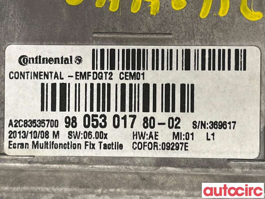 Instrument kjørecomputer til Peugeot 208 2012-2019 (Type I)  (PEUGEOT|9812862880|9805301780)