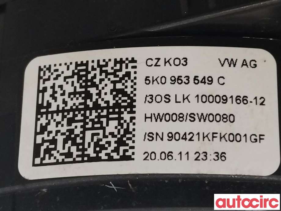 Airbag slepering til VW Golf VI 2008-2012 (VOLKSWAGEN|5K0953549B|5K0953549C)