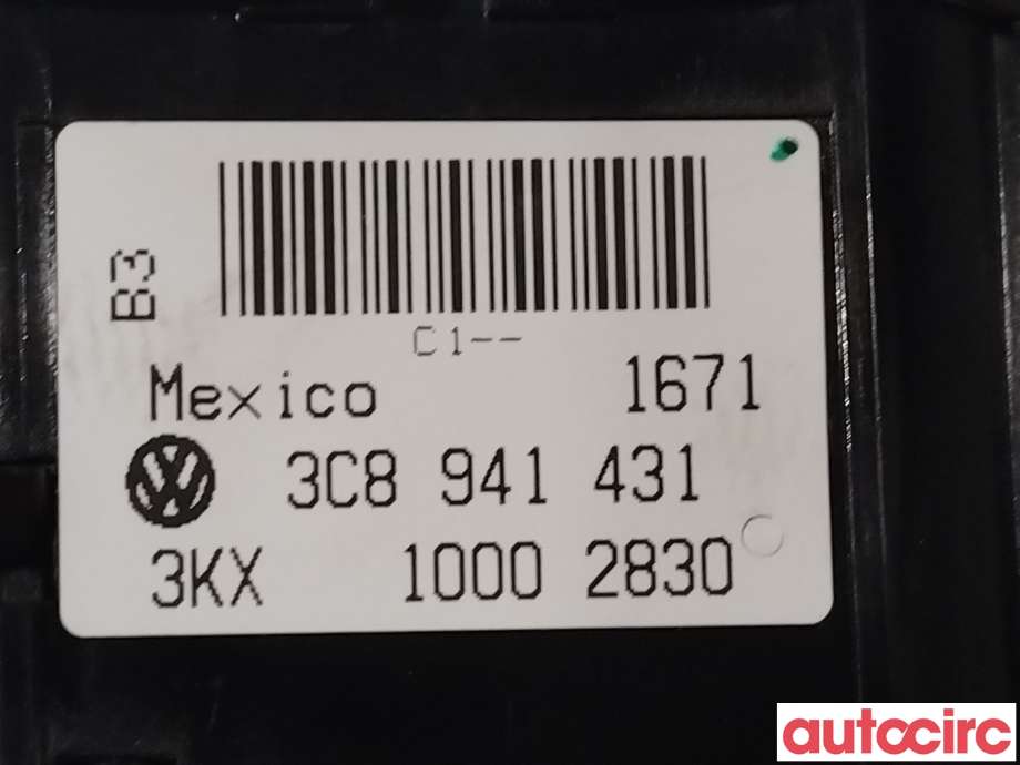 Bryter lys til VW Golf VI 2008-2012  (VOLKSWAGEN|3C8941431|)