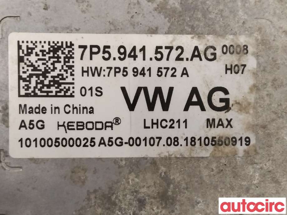 Styreenhet xenon/ballast til VW e-Golf 2017-2020 (Fase 2) (VOLKSWAGEN|7P5941572AG|)