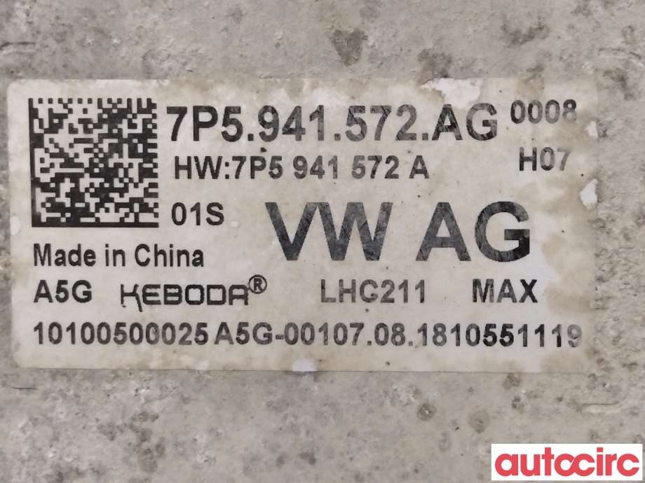 Styreenhet xenon/ballast til VW e-Golf 2017-2020 (Fase 2)  (VOLKSWAGEN|7P5941572AG|)
