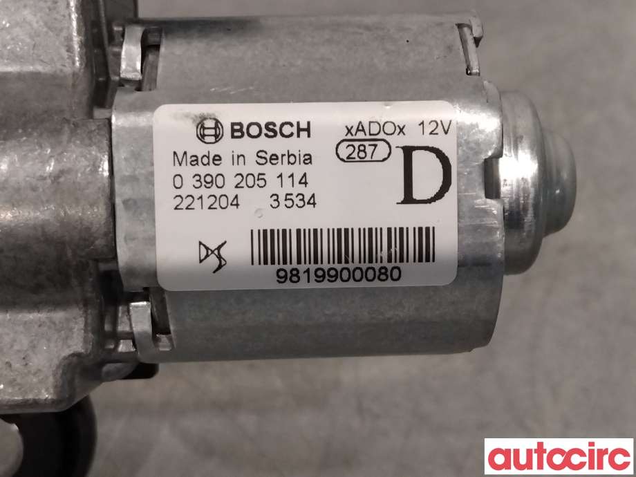 Viskermotor bakrute til Peugeot 208 2019-->> (Type II)  (PEUGEOT|9819900080|0390205114)