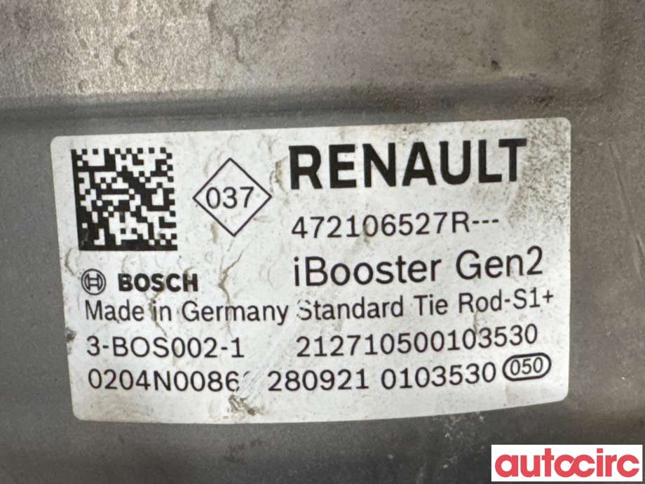 Bremsekraft-forsterker til Renault Zoe 2013-2019 (Fase 1) (RENAULT|460075118R|0204N00866|472106527R)