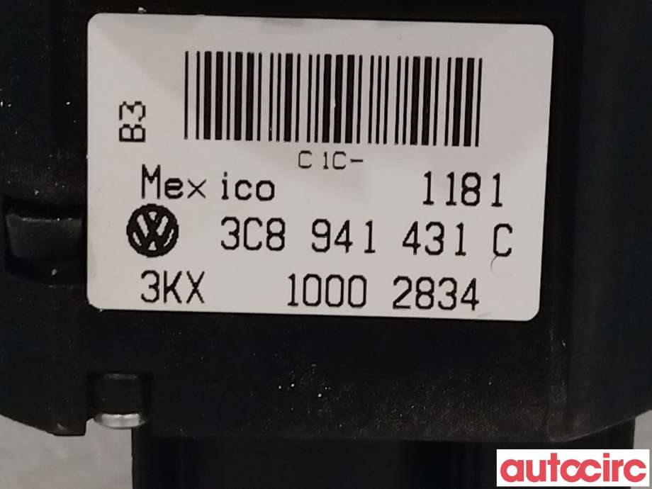 Bryter lys til VW Golf VI 2008-2012 (VOLKSWAGEN|3C8941431C)