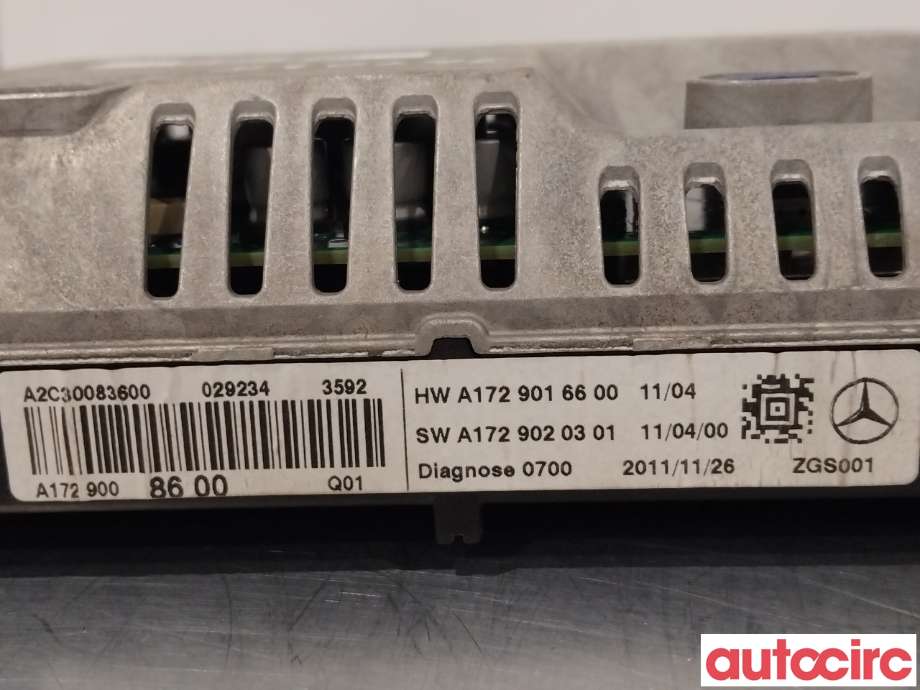 Multimedia display (MCU - Media Controller Unit) til Mercedes C-Klasse 2011-2014 (Fase 2) (W204) (W204) (MERCEDES|A1729000202|A1729016600)