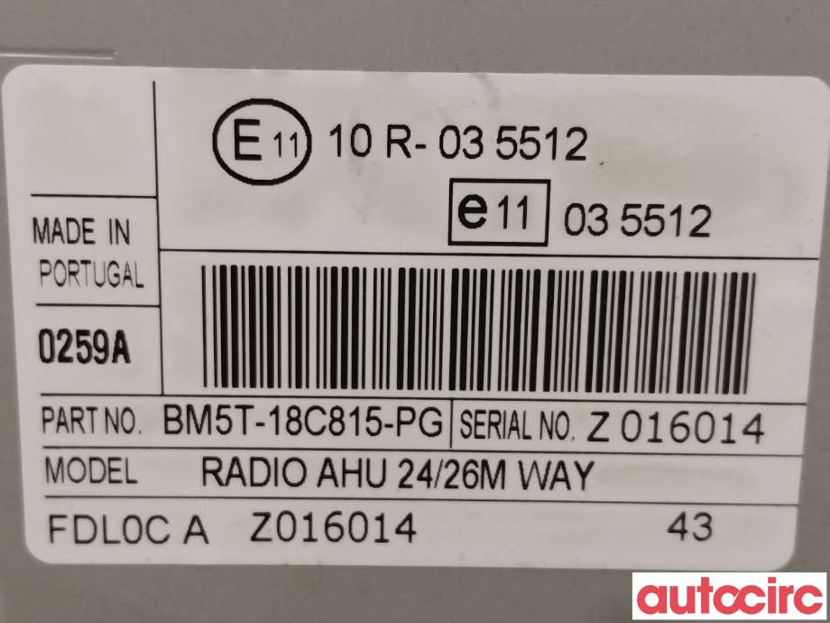 Bilstereo til Ford Transit Custom 2013-2023 (Type I)  (FORD|2025283||BM5T-18C815-PG)