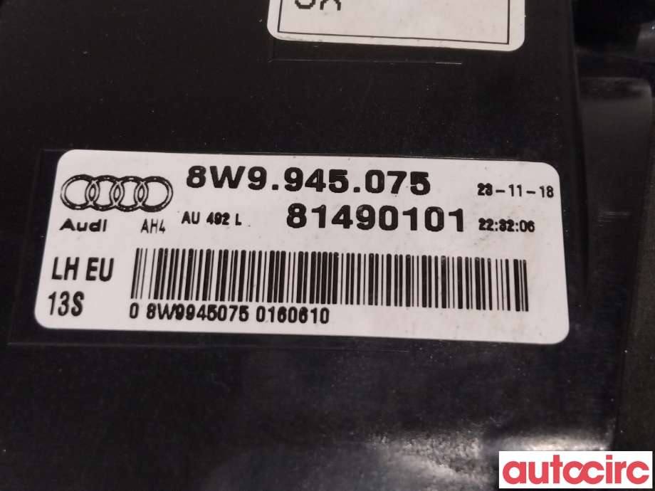 Baklykt venstre indre til Audi A4 2020-->> (Type V, Fase 2) (B9) (B9) (AUDI|8W9945075|81490101)