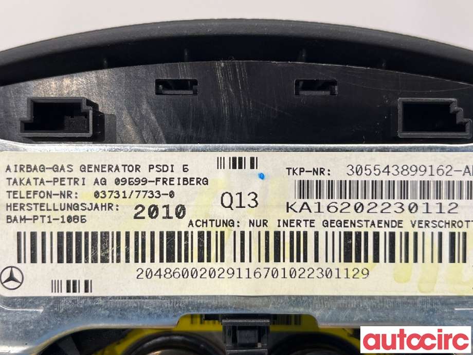 Airbag rattpute til Mercedes C-Klasse 2007-2011 (Fase 1) (W204) (W204) (MERCEDES|A2048600202)