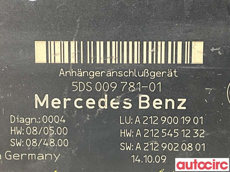 Styreenhet hengerfeste til Mercedes C-Klasse 2007-2011 (Fase 1) (W204) (W204) (MERCEDES|A2049007905|5DS009781-01|A2129007125)
