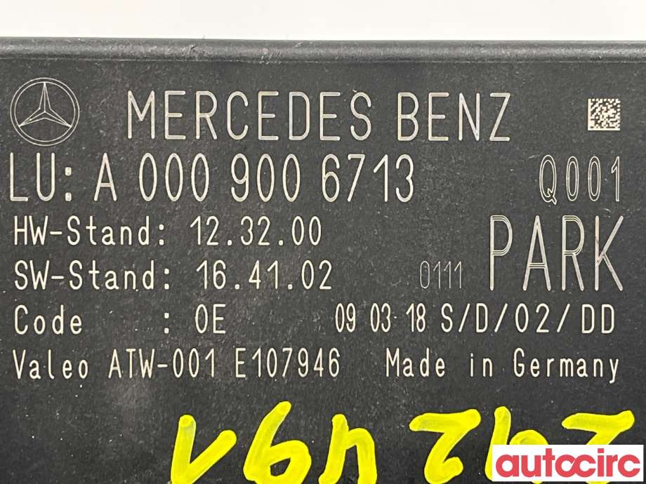 Styreenhet parkering til Mercedes Vito 2014-->> (W447) (W447) (MERCEDES|A0009006713)