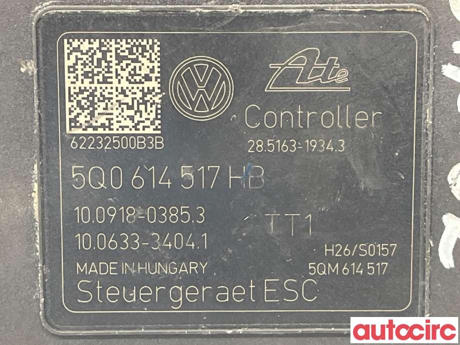 ABS sentral til VW Passat 2015-2019 (Fase 1) (B8) (B8) (VOLKSWAGEN|5Q0614517HB|100918-03853)