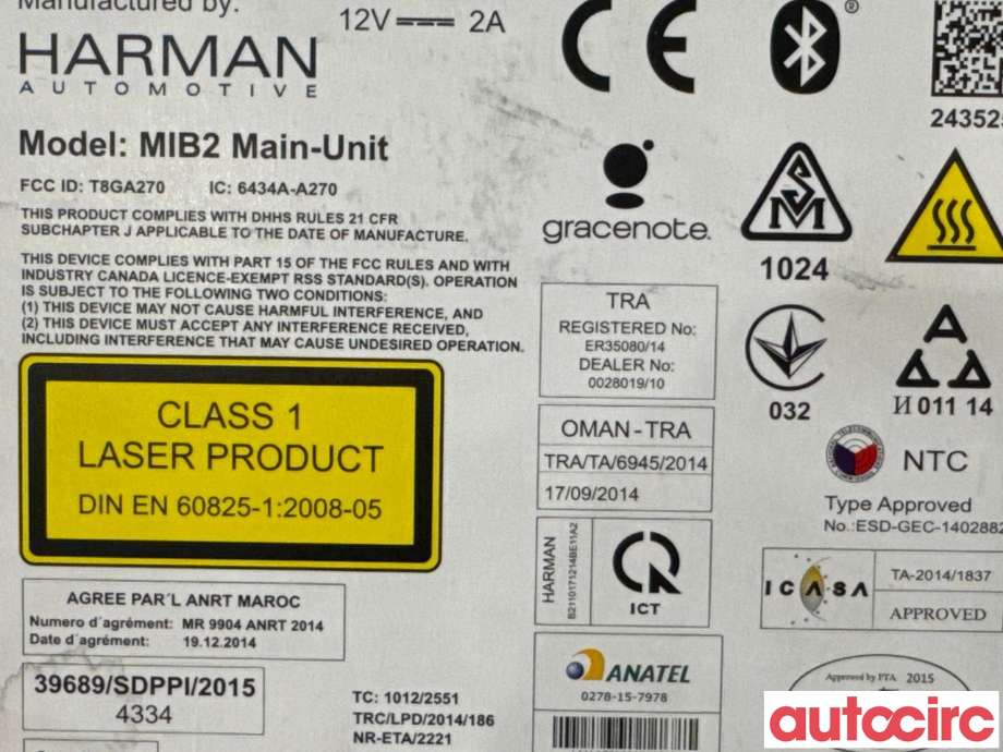 Bilstereo navigasjon til VW e-Golf 2017-2020 (Fase 2) (VOLKSWAGEN|5NA035020D|HBA845)