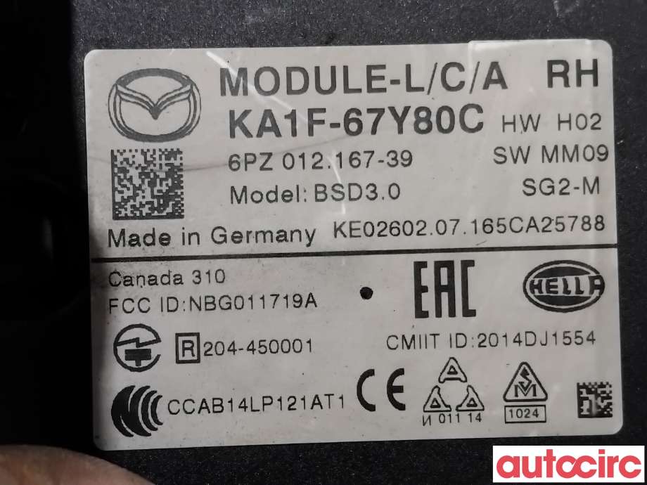 Sensor radar til Mazda CX-5 2012-2017 (Type I) (MAZDA|KA1F-67-Y80E|6PZ012167-39|KA1F-67Y80C)