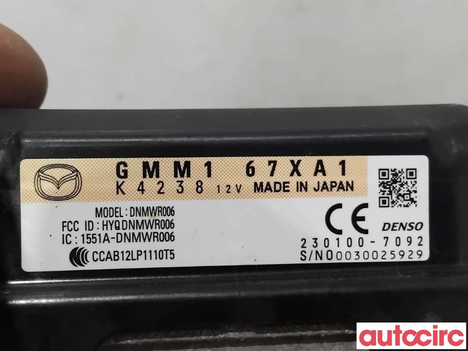 Sensor radar til Mazda 6 2015-2018 (Type III, Fase 2)  (MAZDA|GMM1-67-XA1E|230100-7092|GMM167XA1)