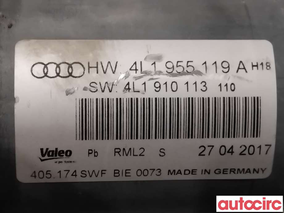 Viskermotor frontrute til Audi Q7 2006-2010 (Type I, Fase 1) (AUDI|4L1955023D|405174|4L1955023F)
