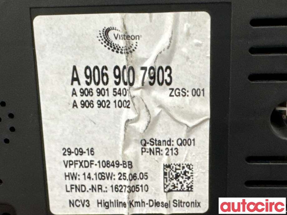 Instrumentpanel til Mercedes Sprinter 2013-2018 (Fase 2) (906) (906) (MERCEDES|A9069007903|)