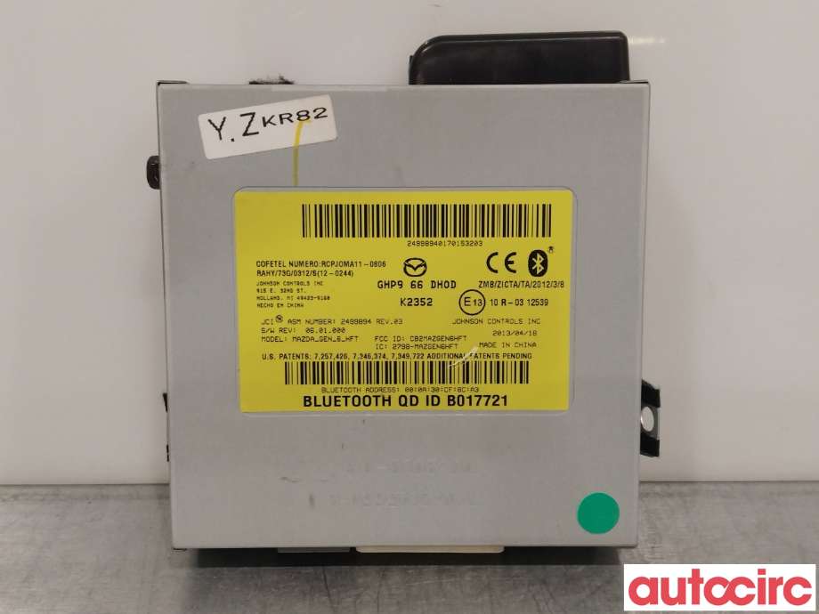 Styreenhet bluetooth til Mazda CX-5 2012-2017 (Type I) (MAZDA|GHP9-66-DH0H|GHP9-66-DH0D)