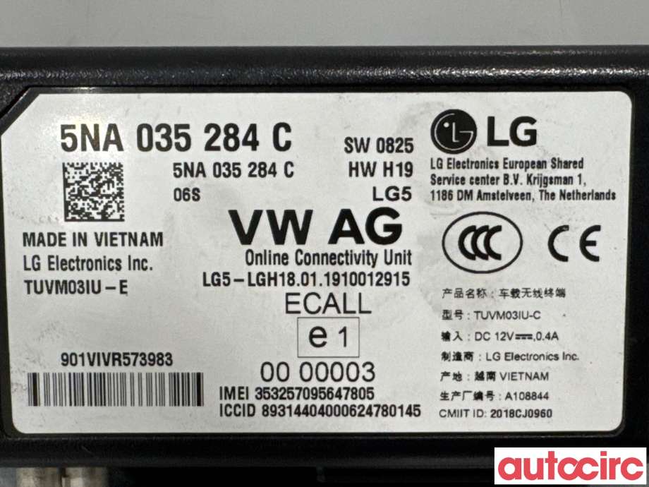 Styreenhet diverse til VW e-Golf 2017-2020 (Fase 2)  (VOLKSWAGEN|5NA035284C|)