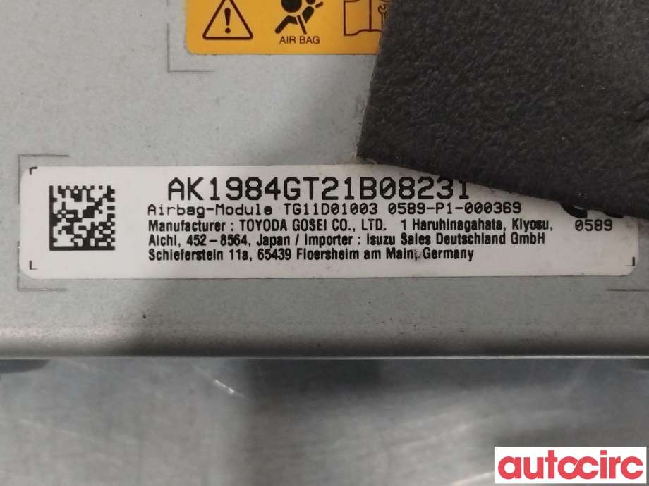 Airbag kne til Isuzu D-Max 2021-->> (Type III) (ISUZU|8974719842|TG11D01003)
