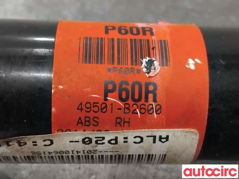 Drivaksel høyre foran til Kia Soul 2014-2019 (Type II)  (KIA|49501B2600||49501-B2600)