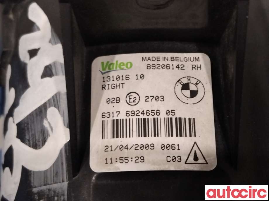 Tåkelykt høyre foran til BMW X5 2007-2013 (E70) (E70) (BMW|63176924656|131016-10)