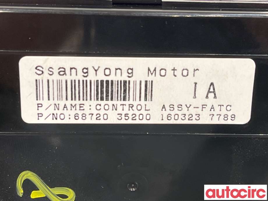 Varmeapparat betjening til SsangYong Tivoli 2016-->> (SSANGYONG|NO NR|1603237789|6872035200)