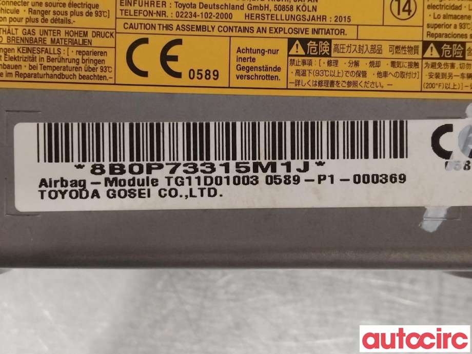 Airbag kne til Toyota RAV4 2016-2019 (Type IV, Fase 2)  (TOYOTA|7390042031C0|)