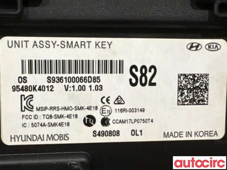 Styreenhet nøkkelfri/keyless til Hyundai Kona 2017-2021 (Type I, Fase 1) (HYUNDAI|95480K4012|)