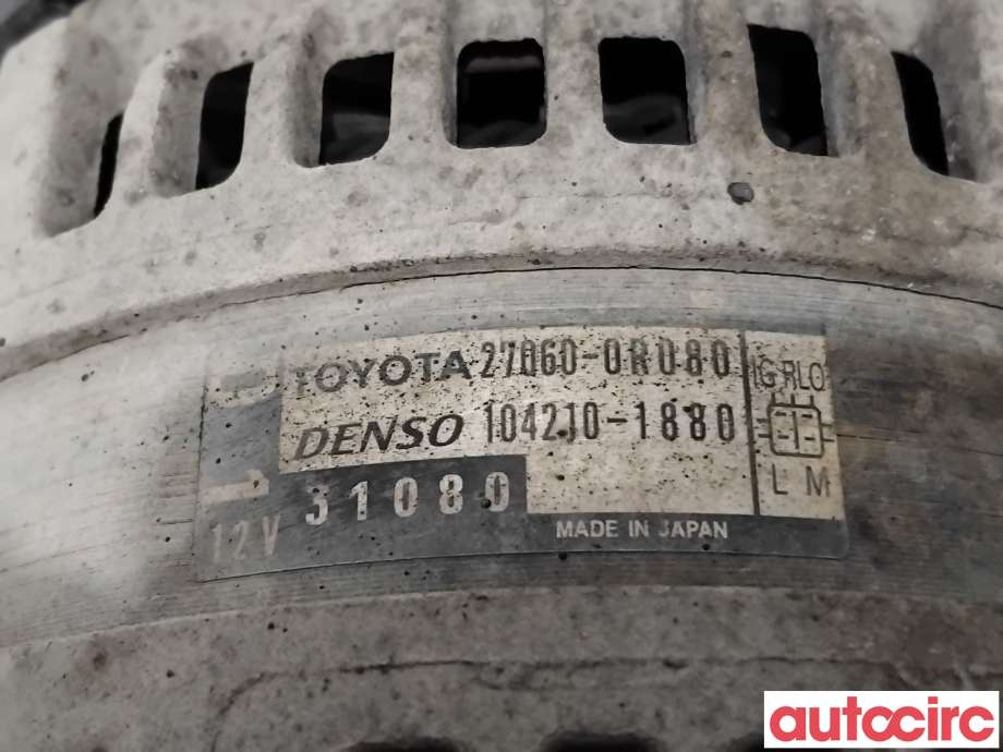 Dynamo til Toyota Avensis 2009-2015 (Type III, Fase 1) (TOYOTA|270600R080|104210-1880|27060-0R080)