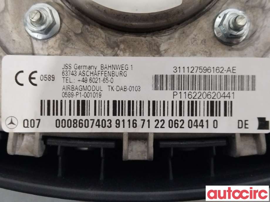 Airbag rattpute til Mercedes A-Klasse 2005-2012 (W169) (W169) (MERCEDES|A0008607403)