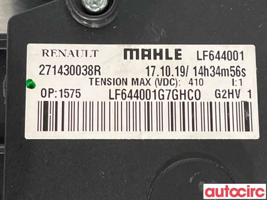 Varmeapparat register til Renault Zoe 2013-2019 (Fase 1)  (RENAULT|271430038R)