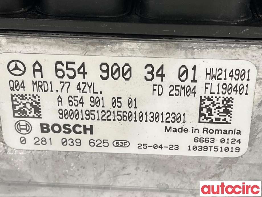 Styreenhet motor til Mercedes Vito 2014-->> (W447) (W447) (MERCEDES|A6549003401|0281039625)