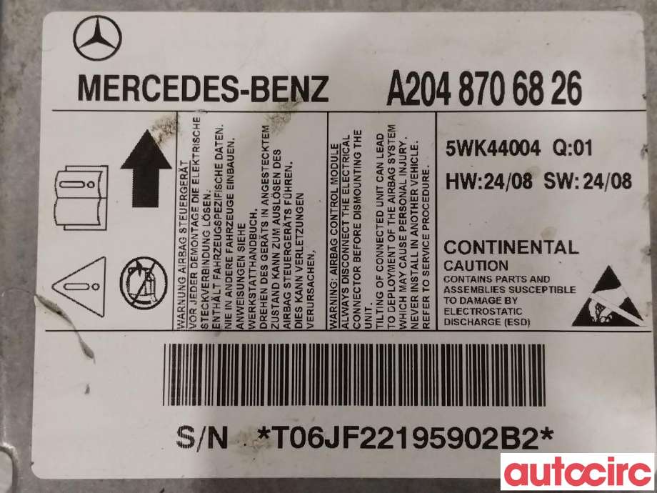 Airbag elektronikk til Mercedes C-Klasse 2007-2011 (Fase 1) (W204) (W204) (MERCEDES|A2048706826)