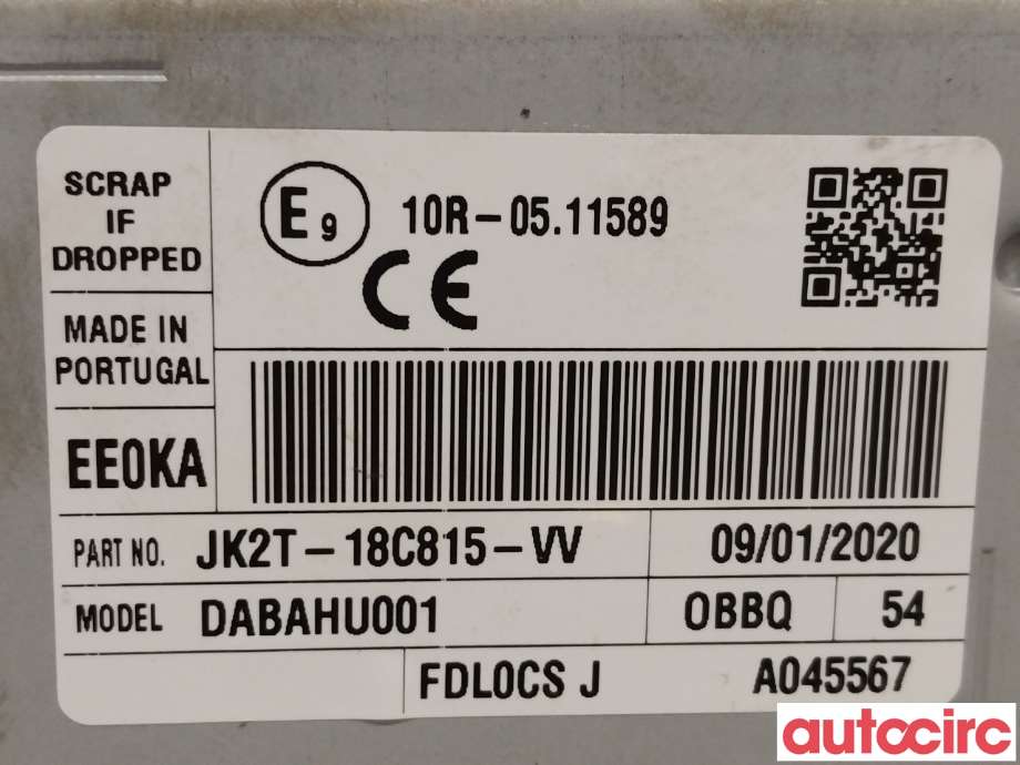 Bilstereo til Ford Transit Courier 2018-2023 (Type I, Fase 2)  (FORD|2406775|JK2T-18C815-VV)