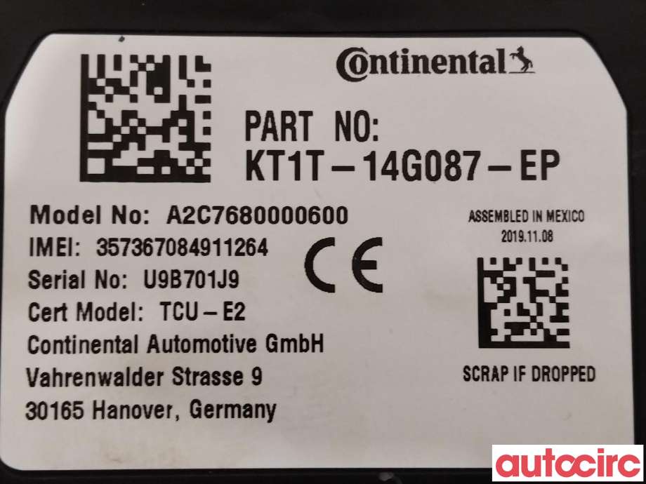 Styreenhet bluetooth til Ford Transit Courier 2018-2023 (Type I, Fase 2) (FORD|2550013|KT1T-14G087-EP)